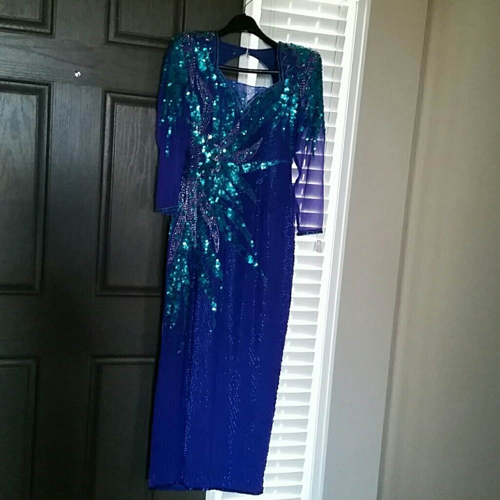 COPY - Blue sequin gown.